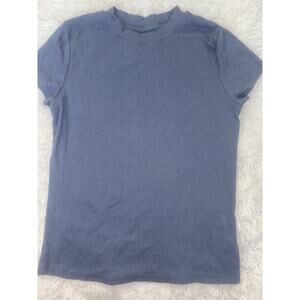 A New Day Women’s L Blue Ribbed Short Sleeved Tee. Pretty, Soft, Exc. Condition